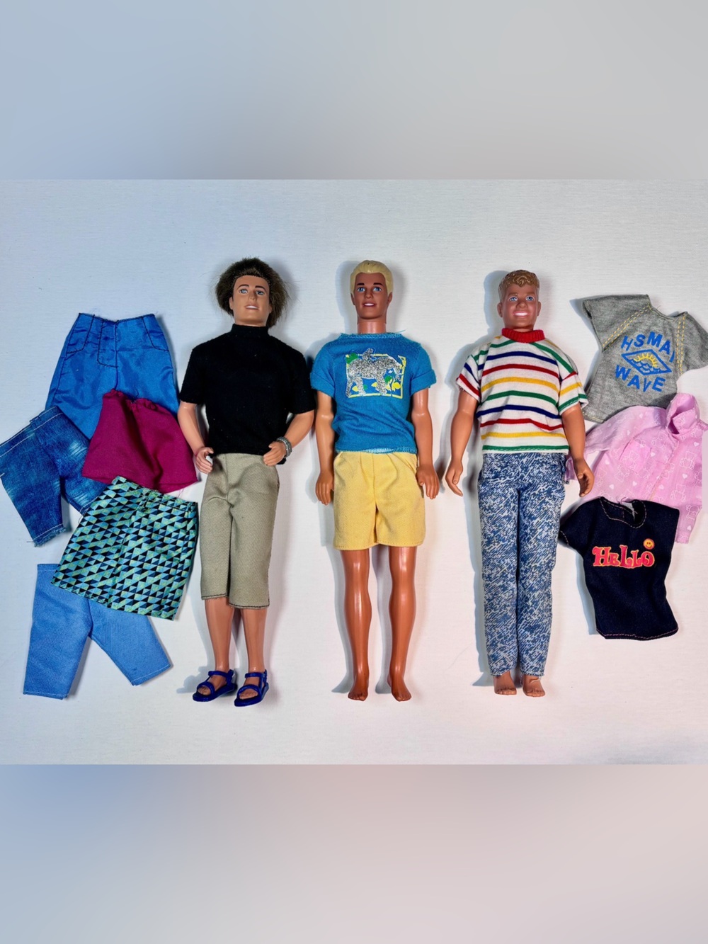 Vintage Ken Doll Bundle – 3 Doll Lot + Clothes! ☀️✨